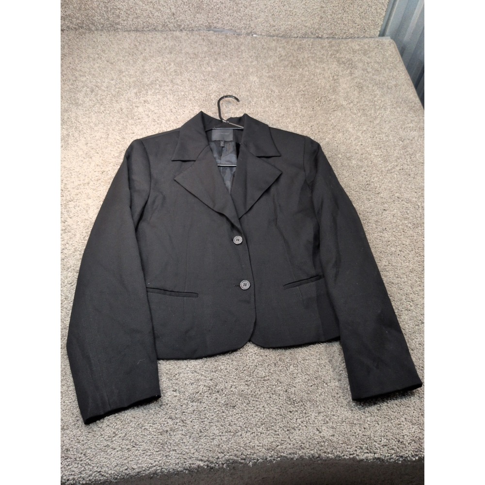 Bern and Mort Black Wool Blend Two Button Blazer Jacket Size 14 Made in Ukraine